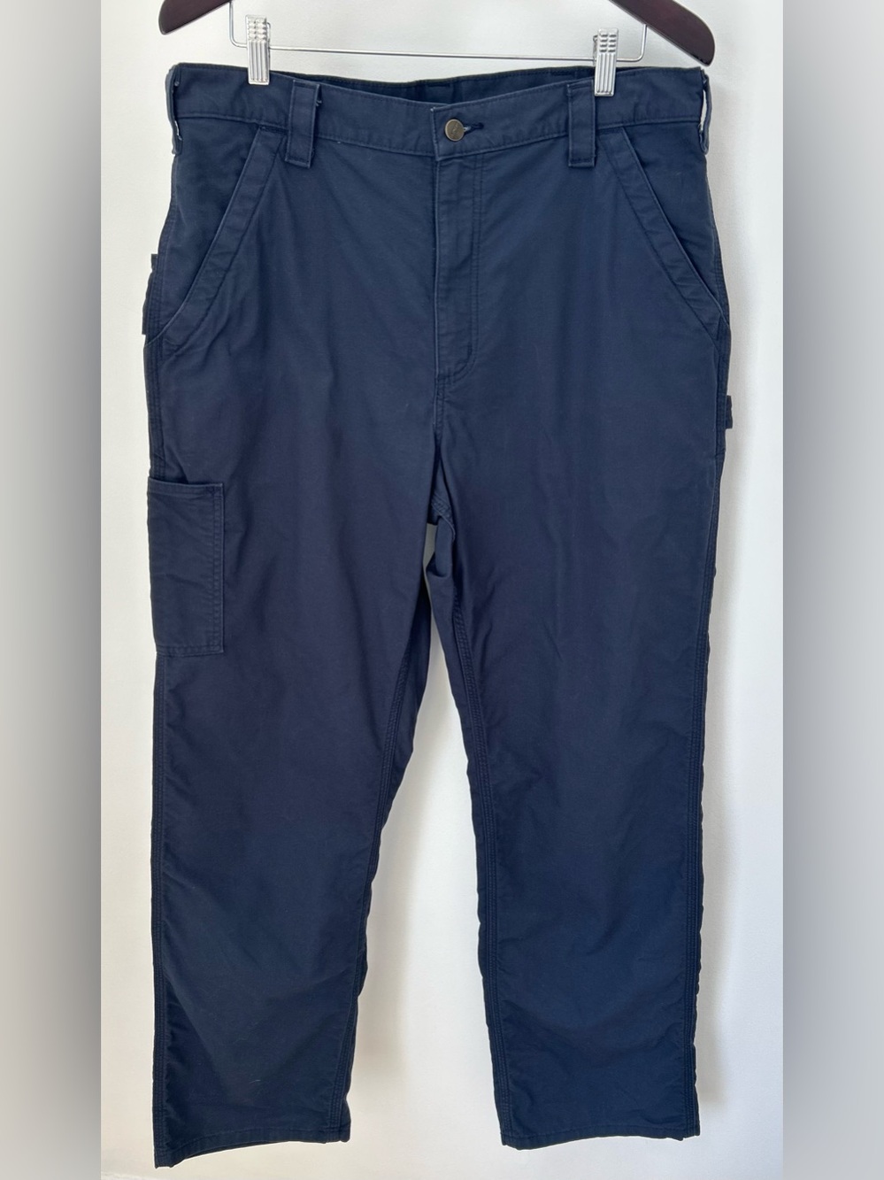 Carhartt B151 Original Dungaree Fit Carpenter Pants Men’s 36x32 Navy Workwear - Picture 2 of 4